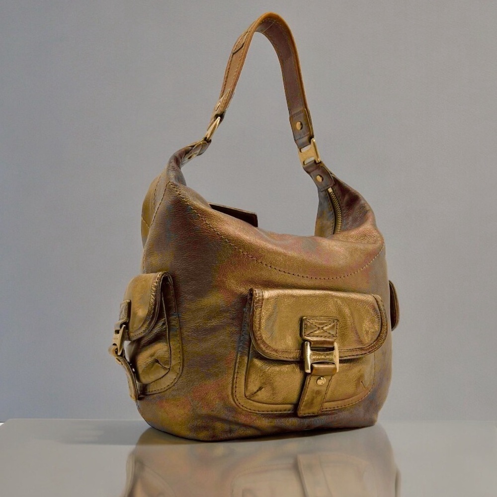Michael Kors Austin Bronze Metallic Leather Large Hobo Bag